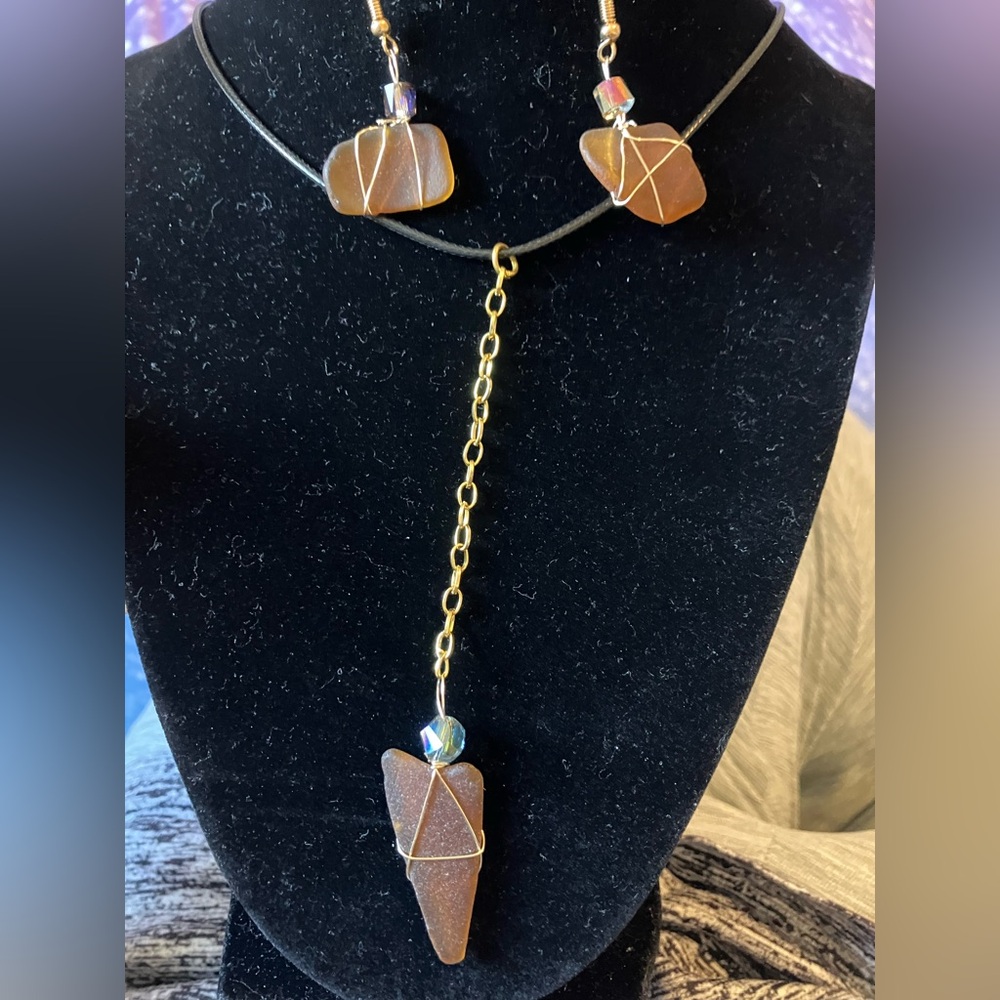 #46 handmade seaglass necklace set